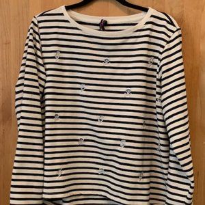 BETSY JOHNSON Performance Striped Pull Over